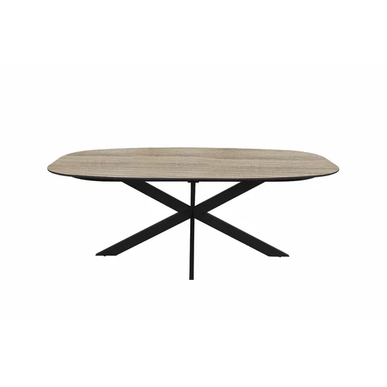 Masa Flair, 160x90x76 cm, Metal/Pal Melaminat, Negru/Stejar picture - 4
