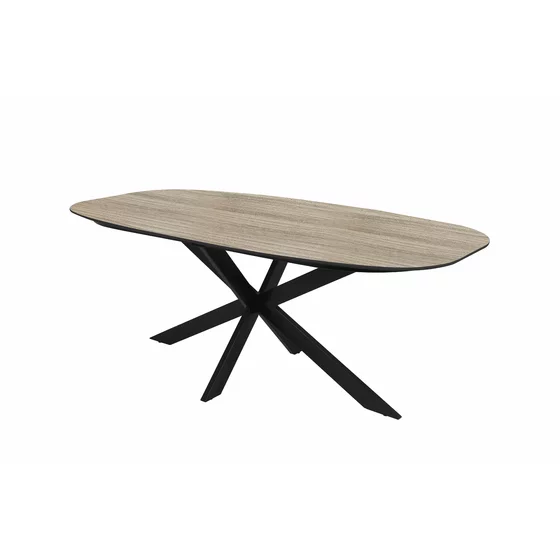 Masa Flair, 160x90x76 cm, Metal/Pal Melaminat, Negru/Stejar picture - 1