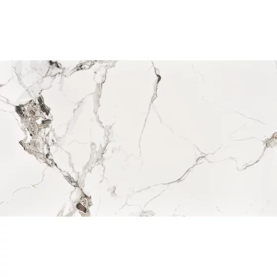 Masa Hagen 134, 120x70x76 cm, Metal/Piatra Sinterizata, Negru/Alb Marmura picture - 2