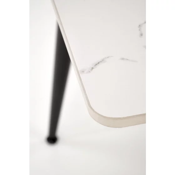 Masa Hagen 134, 120x70x76 cm, Metal/Piatra Sinterizata, Negru/Alb Marmura picture - 4