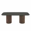 Masa Oslo, 220x103x76 cm, MDF, Stejar-Negru/Gri picture - 1