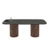 Masa Oslo, 220x103x76 cm, MDF, Stejar-Negru/Gri picture - 3