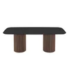 Masa Oslo, 220x103x76 cm, MDF, Stejar-Negru/Negru Senkron picture - 2