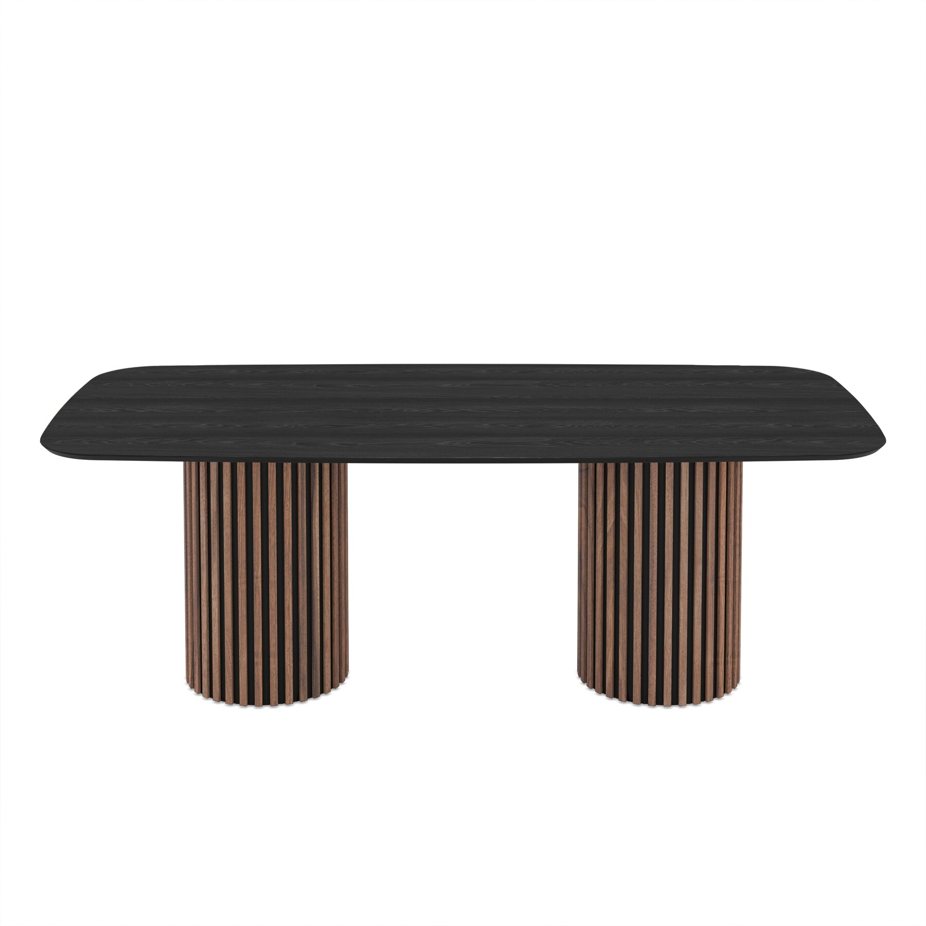 Masa Oslo, 220x103x76 cm, MDF, Stejar-Negru/Negru Senkron - Kalenda