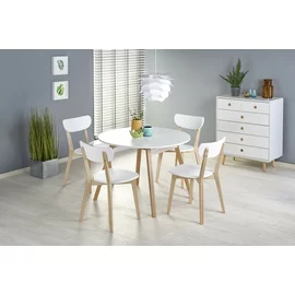 Masa Extensibila Reggio, 102-142x102x73 cm, Pal Melaminat/Lemn - Alb/Stejar Miere