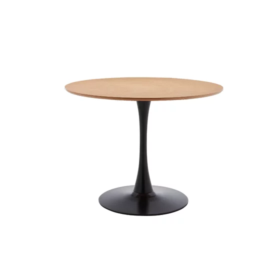 Masa Rotunda Marseille, Ø100 cm, Metal/MDF, Negru/Stejar picture - 2