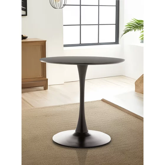 Masa Rotunda Marseille, Ø100 cm, Metal/MDF, Neagra picture - 1