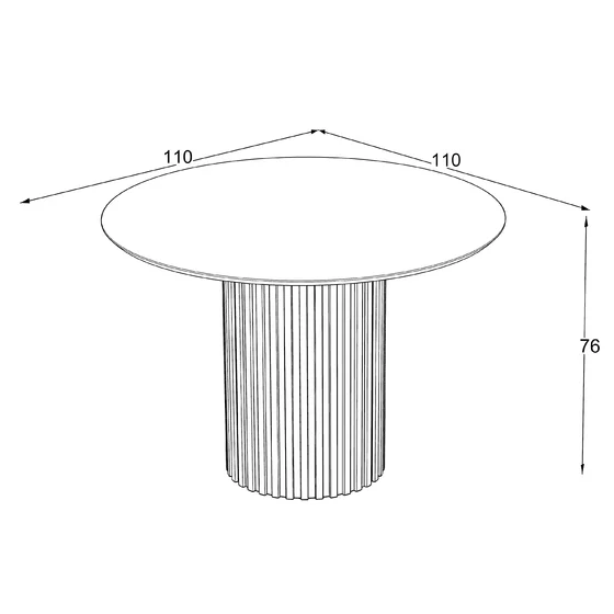 Masa Rotunda Olympus Anemon, Ø110x76 cm, MDF, Negru/Beige picture - 2