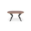Masa Rotunda Peroni, 100-250x100x75 h cm, Metal/MDF Laminat - Negru/Nuc picture - 4