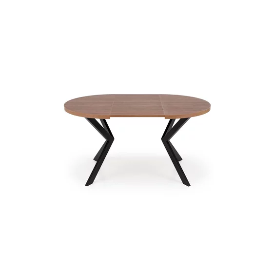 Masa Rotunda Peroni, 100-250x100x75 h cm, Metal/MDF Laminat - Negru/Nuc picture - 4
