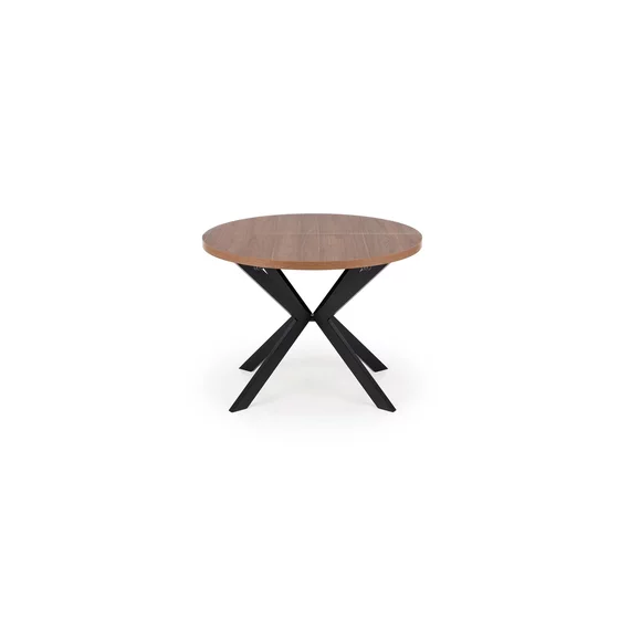 Masa Rotunda Peroni, 100-250x100x75 h cm, Metal/MDF Laminat - Negru/Nuc picture - 7