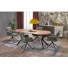 Masa Rotunda Peroni, 100-250x100x75 h cm, Metal/MDF Laminat - Negru/Nuc picture - 2