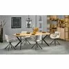 Masa Rotunda Peroni, 100-250x100x75 h cm, Metal/MDF Laminat - Negru/Stejar Auriu picture - 3