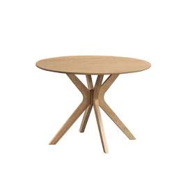 Masa Rotunda Tomisa,  Ø120x76 h cm, Lemn/MDF, Stejar Bianco