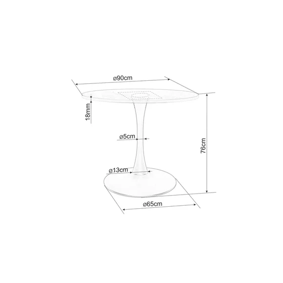 Masa Shelby 107 B, Rotunda, Ø90 cm, Nuc/Negru picture - 3