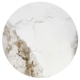 Masuta de Cafea Hagen 207, Ø73x37 cm, Metal/Ceramica,  Alb Marmura/Gri/Auriu