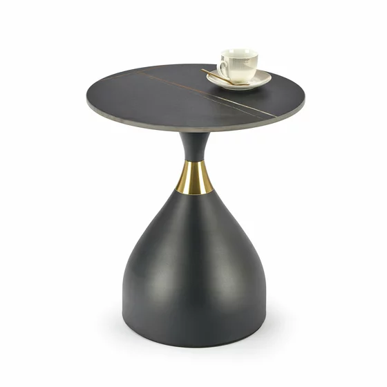 Masuta de Cafea Hagen 249, Ø50x57 cm, Metal/Ceramica, Neagra picture - 1