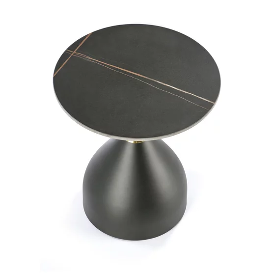 Masuta de Cafea Hagen 249, Ø50x57 cm, Metal/Ceramica, Neagra picture - 3