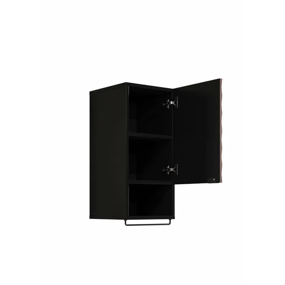 Mobilier de Baie Enzo, 3 Piese, Fronturi MDF,  Negru Onyx/Catania picture - 4