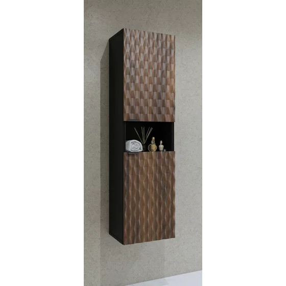 Mobilier de Baie Enzo, 3 Piese, Fronturi MDF,  Negru Onyx/Catania picture - 5