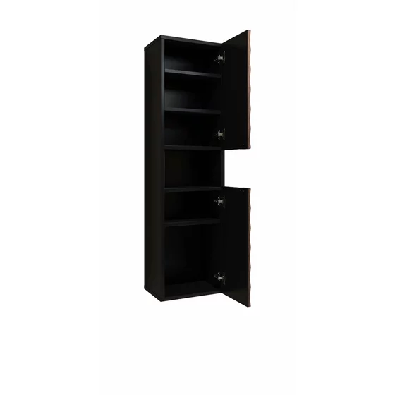 Mobilier de Baie Enzo, 3 Piese, Fronturi MDF,  Negru Onyx/Catania picture - 7