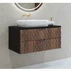 Mobilier de Baie Enzo, 3 Piese, Fronturi MDF,  Negru Onyx/Catania picture - 8