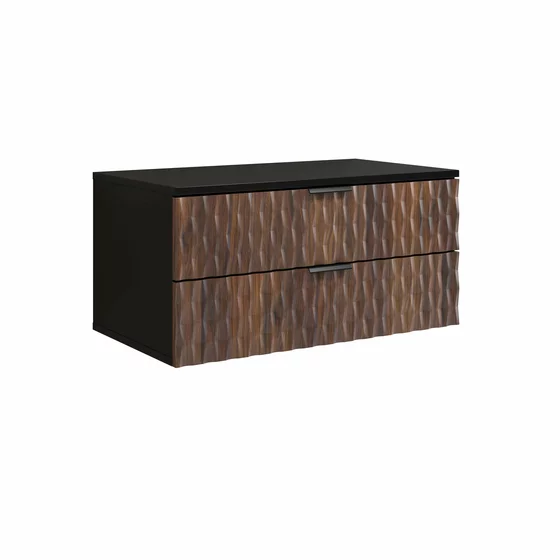 Mobilier de Baie Enzo, 3 Piese, Fronturi MDF,  Negru Onyx/Catania picture - 9