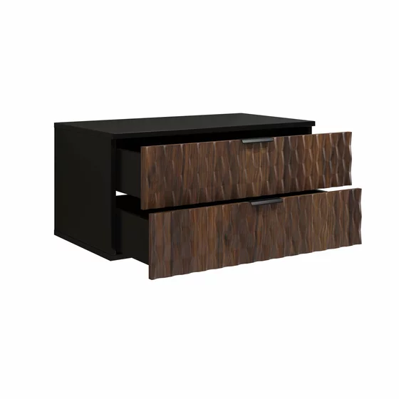 Mobilier de Baie Enzo, 3 Piese, Fronturi MDF,  Negru Onyx/Catania picture - 10