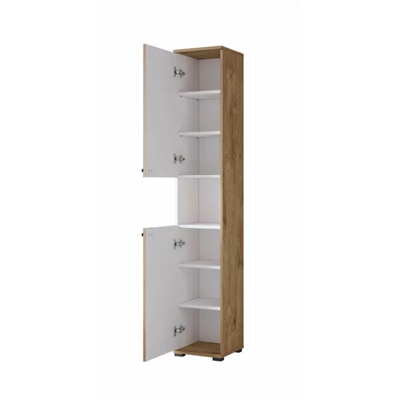 Mobilier de Baie Fargo, 5 Piese, Fronturi MDF,  Stejar Auriu Harbor/ Alb Lucios picture - 2