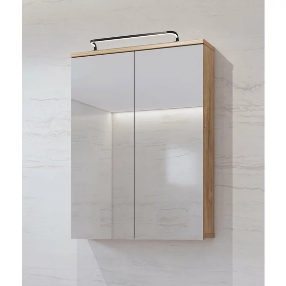 Mobilier de Baie Fargo, 5 Piese, Fronturi MDF,  Stejar Auriu Harbor/ Alb Lucios picture - 5