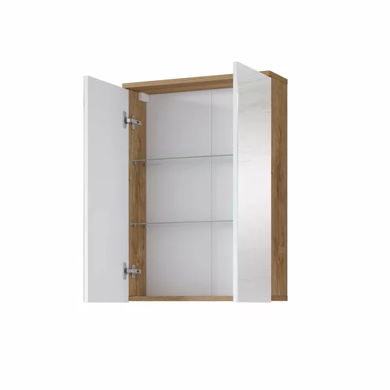 Mobilier de Baie Fargo, 5 Piese, Fronturi MDF,  Stejar Auriu Harbor/ Alb Lucios picture - 6
