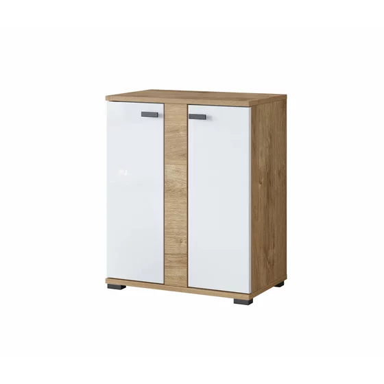Mobilier de Baie Fargo, 5 Piese, Fronturi MDF,  Stejar Auriu Harbor/ Alb Lucios picture - 7