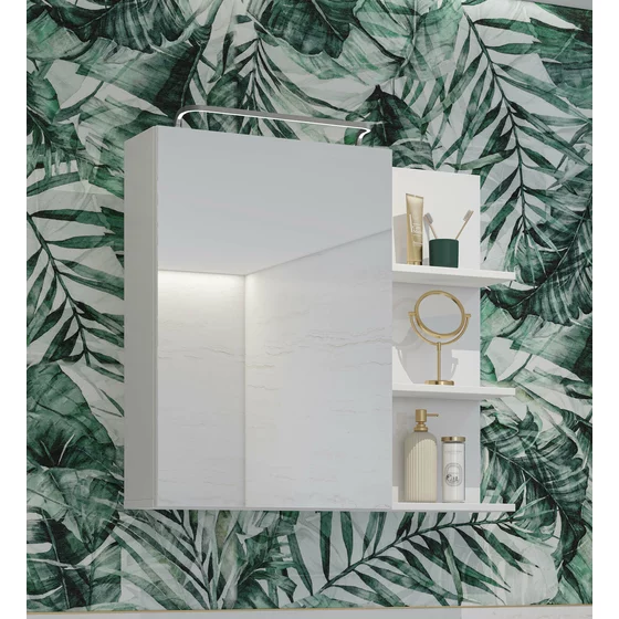 Mobilier de Baie Irvine, 3 Corpuri Supendate, Fronturi MDF,  Alb Lucios picture - 7
