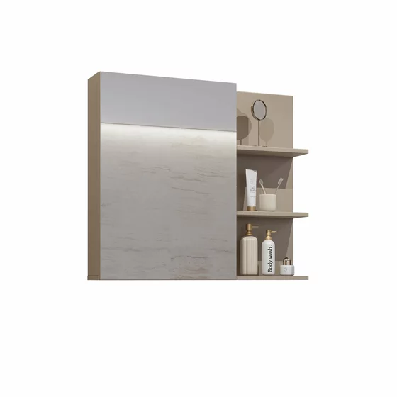 Mobilier de Baie Irvine, 3 Corpuri Supendate, Fronturi MDF,  Beige Congo picture - 10