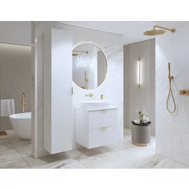 Mobilier de Baie Laura, 2 Corpuri Supendate, Fronturi MDF, Alb