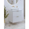 Mobilier de Baie Laura, 2 Corpuri Supendate, Fronturi MDF, Alb picture - 2
