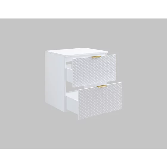 Mobilier de Baie Laura, 2 Corpuri Supendate, Fronturi MDF, Alb picture - 4