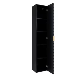Mobilier de Baie Laura, 2 Corpuri Supendate, Fronturi MDF, Negru