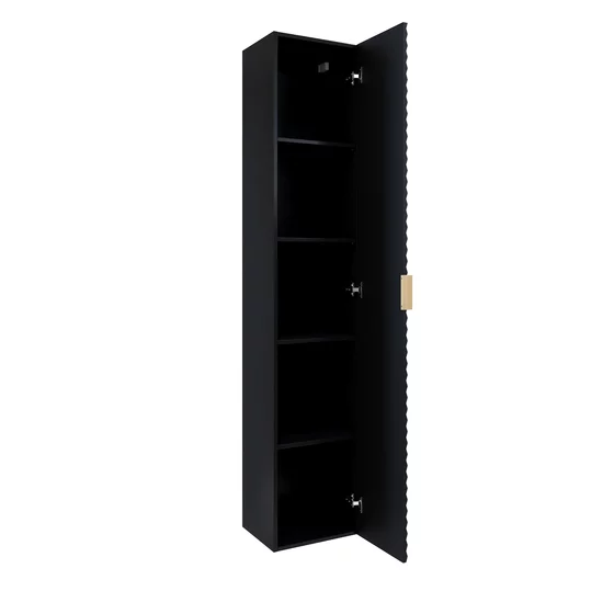 Mobilier de Baie Laura, 2 Corpuri Supendate, Fronturi MDF, Negru picture - 2