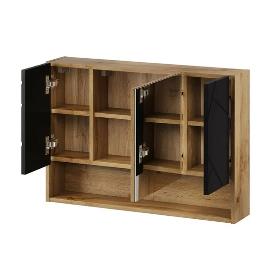Mobilier de Baie Mazi, 4 piese - Stejar Wotan/Negru picture - 3
