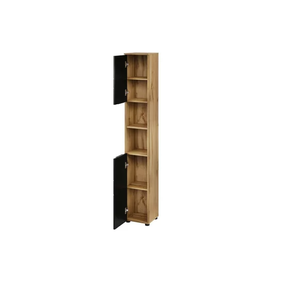 Mobilier de Baie Mazi, 4 piese - Stejar Wotan/Negru picture - 4