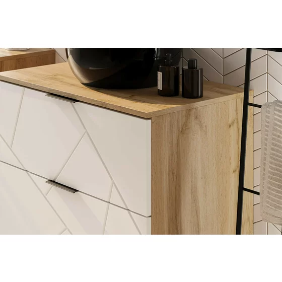 Mobilier de Baie Mazi - Stejar Wotan/Alb Lucios picture - 6
