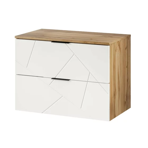 Mobilier de Baie Mazi - Stejar Wotan/Alb Lucios picture - 2