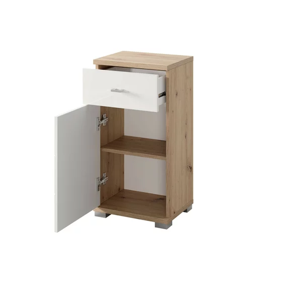 Mobilier de Baie Sting, Front MDF - Stejar Artisan/Alb Lucios picture - 5