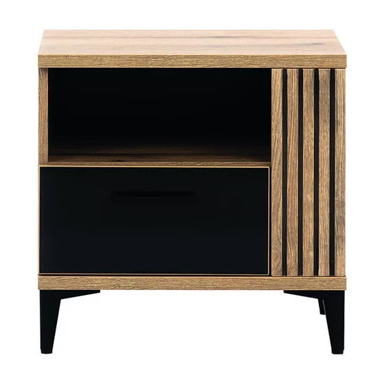 Noptiera Aris, AS15 - 52x39x50 cm, Stejar Evoke/Negru picture - 1
