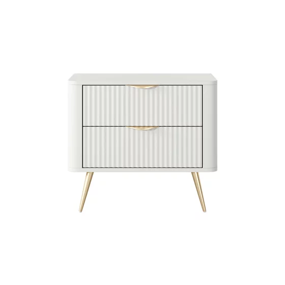 Noptiera Lante 2 Sertare, 63.2x38x55.3 cm, MDF, Alb picture - 2