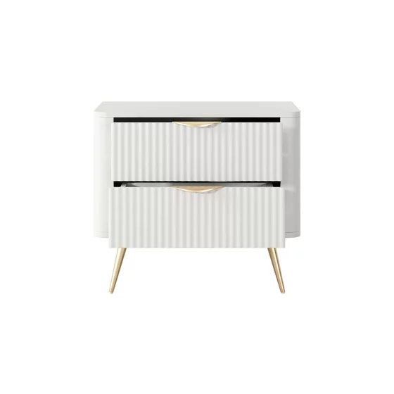 Noptiera Lante 2 Sertare, 63.2x38x55.3 cm, MDF, Alb picture - 3