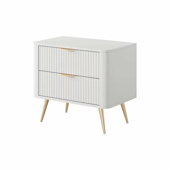 Noptiera Lante 2 Sertare, 63.2x38x55.3 cm, MDF, Alb picture - 1