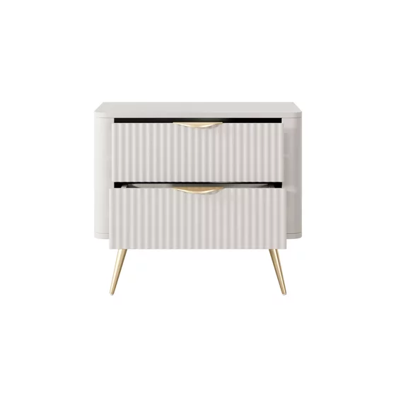 Noptiera Lante 2 Sertare, 63.2x38x55.3 cm, MDF, Beige picture - 4