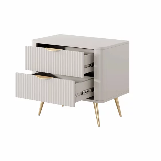 Noptiera Lante 2 Sertare, 63.2x38x55.3 cm, MDF, Beige picture - 5